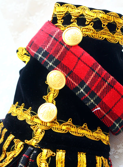 Royal Scottish Plaid Dog Dress Pet Outfit
