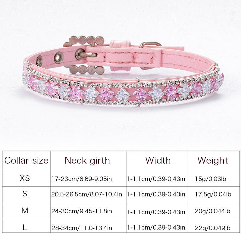 Pink Princess Gemstone Pet Collar