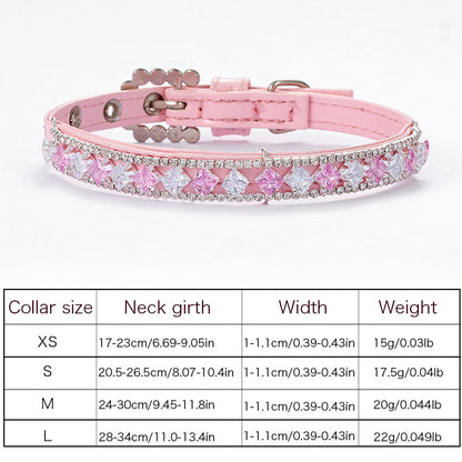 Pink Princess Gemstone Pet Collar