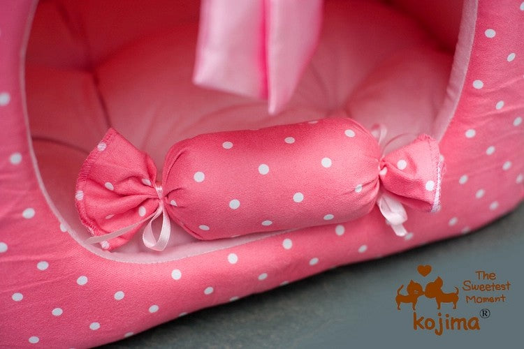 Dog house princess pink dot lace
