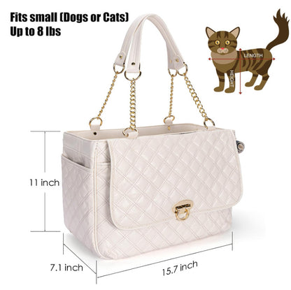 Pink Quilted Pet Carrier Tote
