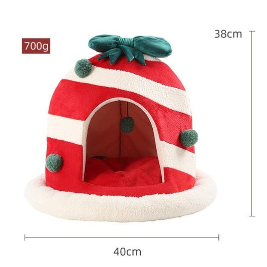 Christmas Candy Hut Pet Bed
