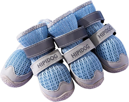 Breathable Dog Shoes with Anti-Slip Sole & Reflective Straps