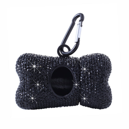 Bling Dog Poop Bag Holder – Crystal Bone Dispenser