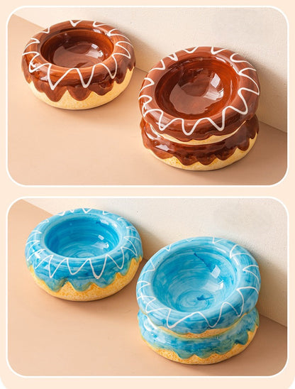 Donut Ceramic Pet Bowl (2 pieces per set)