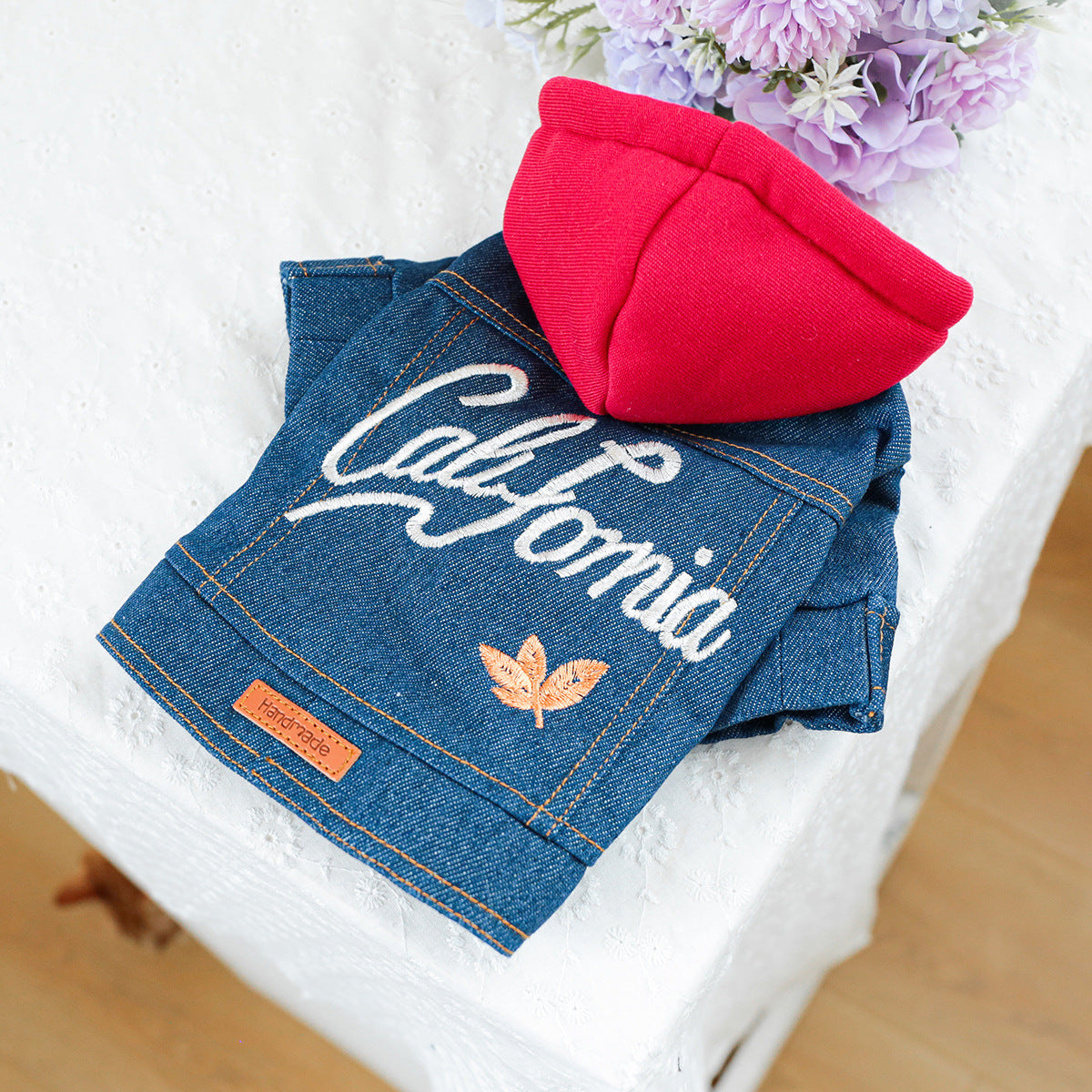 Denim Dog Hoodie Jacket Outfit - product detail view 8 of 9