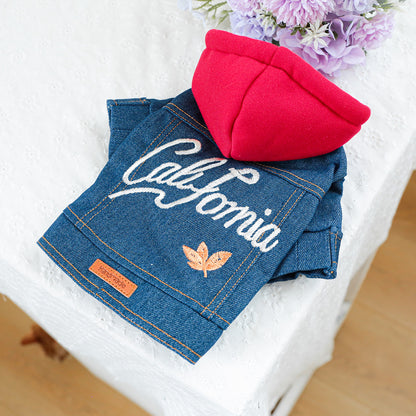 Denim Dog Hoodie Jacket Outfit - product detail view 8 of 9
