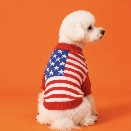 American Flag Knit Dog Sweater - main product view