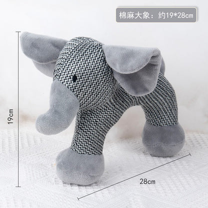 Dog Toy Linen Plush – Durable Squeaky Puppy Chew Toy