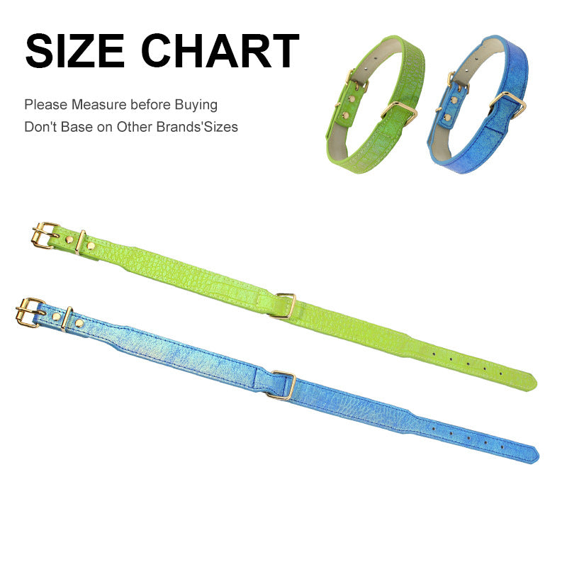 Croc-Textured Faux Leather Dog Collar