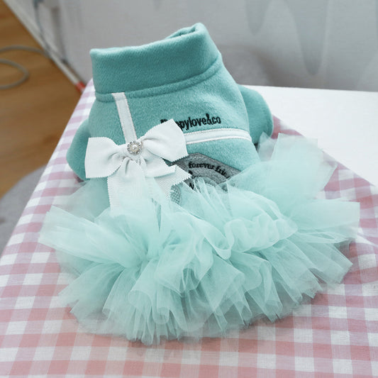 Elegant Tutu Dog Dress Tif**** Blue