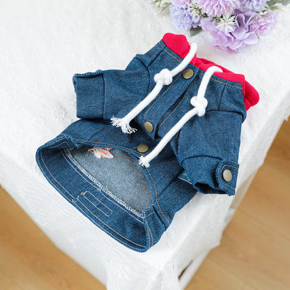 Denim Dog Hoodie Jacket Outfit - product detail view 9 of 9