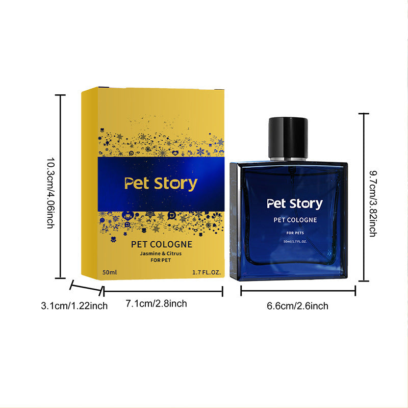Jasmine and Citrus 50 ml pet cologne bottle and box size image showing bottle and package dimensions