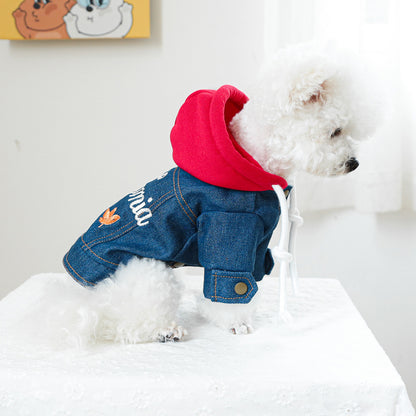 Denim Dog Hoodie Jacket Outfit - product detail view 2 of 9