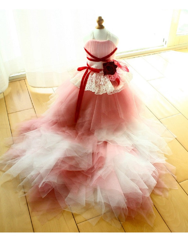 Pink Rose Princess Ball Gown For Dog & Cats
