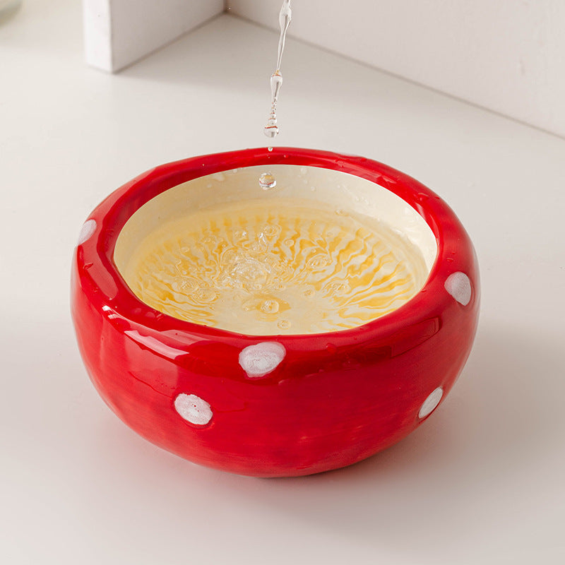 Mushroom Ceramic Pet Bowl Set (2 pieces per set)