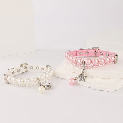 Luxury Pearl Pet Collar and Leash Set – Elegant & Lightweight