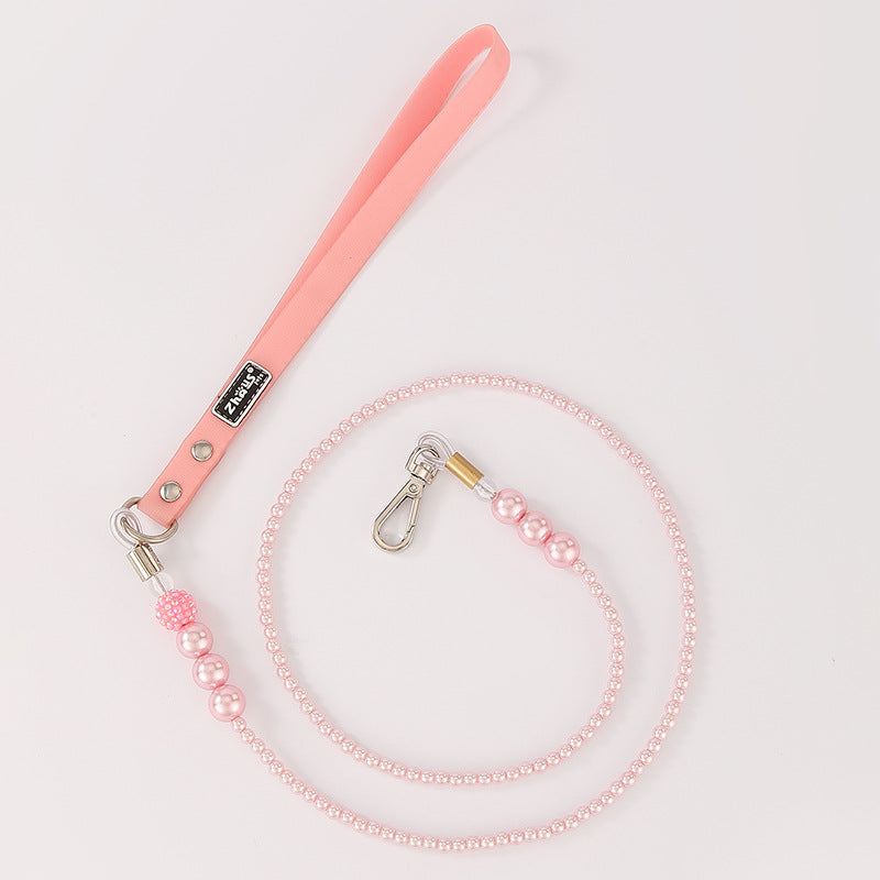 Luxury Pearl Pet Collar and Leash Set – Elegant & Lightweight