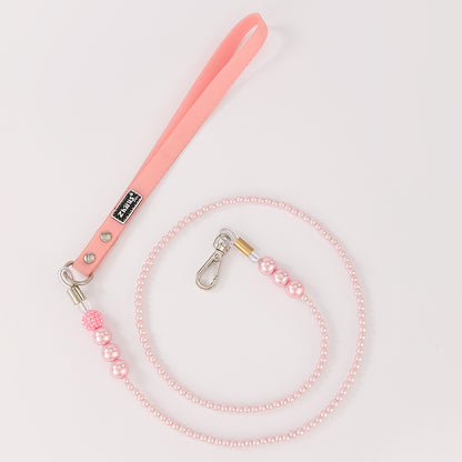 Luxury Pearl Pet Collar and Leash Set – Elegant & Lightweight
