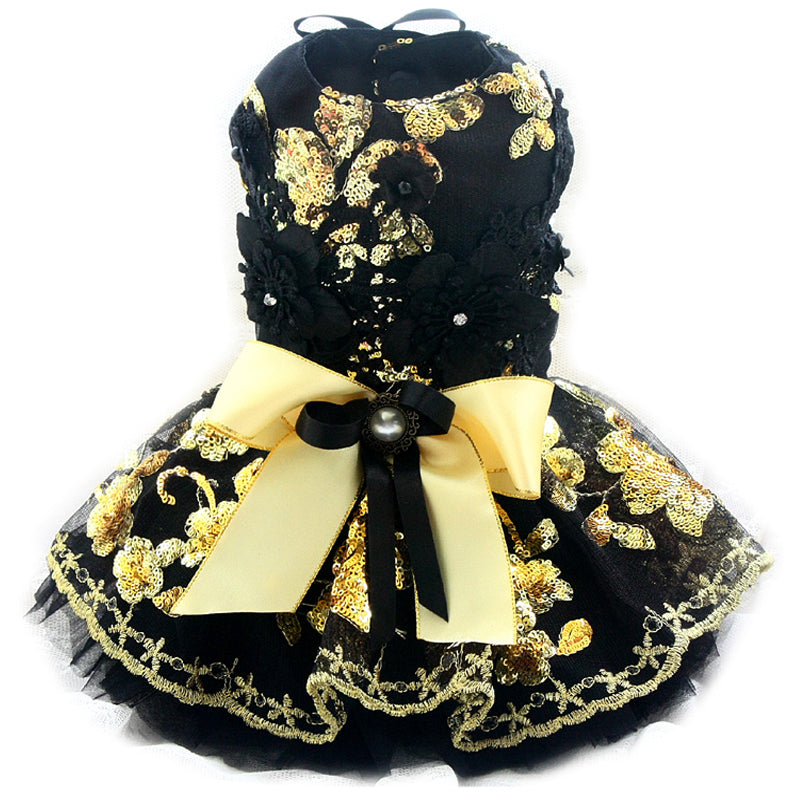 Unique Design Floral Sequin Pet Clothes Luxury Tutu Dogs Dress Perfect for Weddings Birthdays