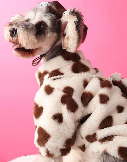 Cozy Heart Fleece Pet Coat Pink