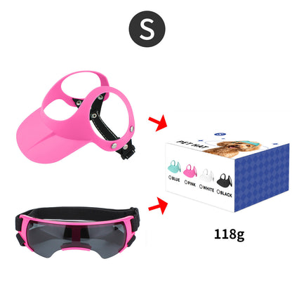 Dog goggle+sunhat sets 3 color