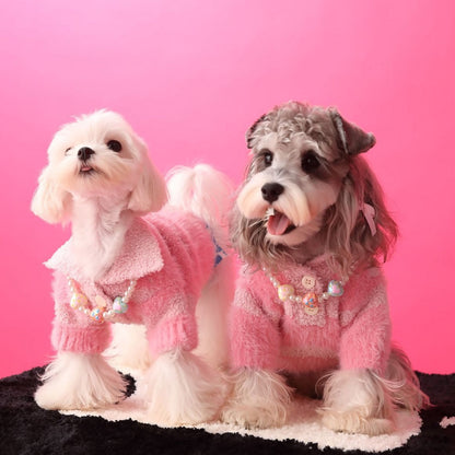 Pink Fluffy Pet Sweater