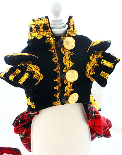 Royal Scottish Plaid Dog Dress Pet Outfit