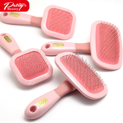Four pink pet pin brushes showing S and L Pin and Ball Tip styles