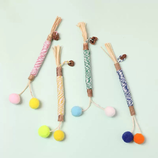 Cat Toy Colorful Silver Vine Gall Fruit Chew Stick