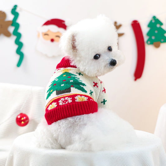 Christmas Cozy Tree Knit Sweater for Dogs & Cats