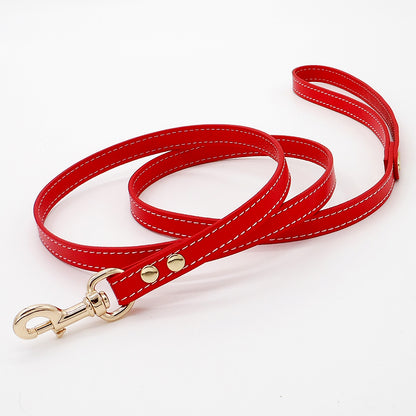 Handmade Red and Pink Bow Calf Leather Dog Collar with Rhinestone for Small Pets