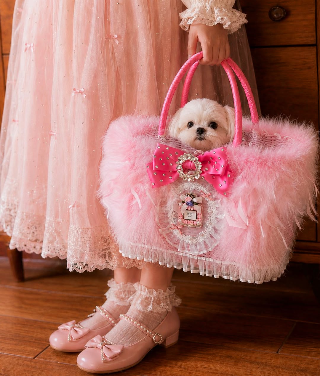 small dog carrier bag for travel and shopping