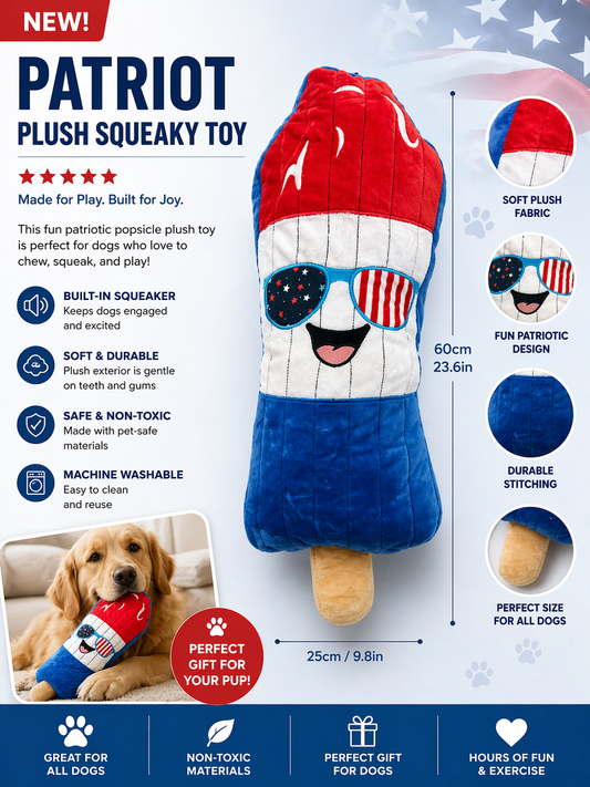 large patriotic squeaky crinkle dog toy palm coast