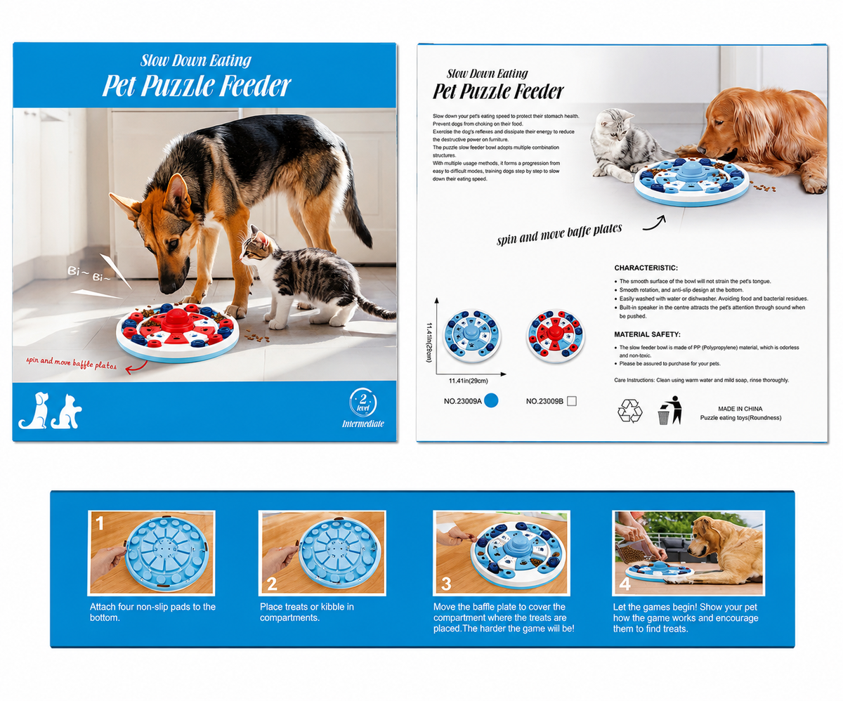 Interactive Dog Puzzle Feeder Slow Toy - instructions and dimensions - image 7