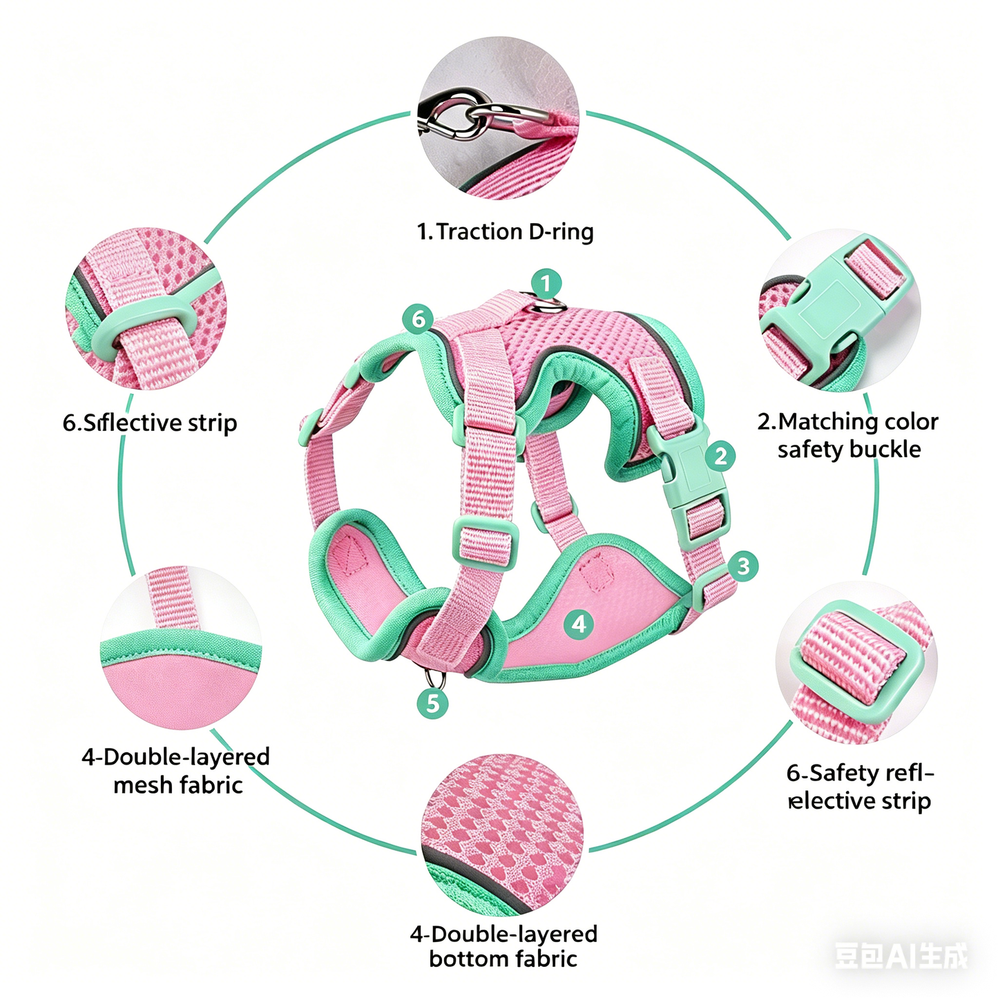 adjustable cat vest harness