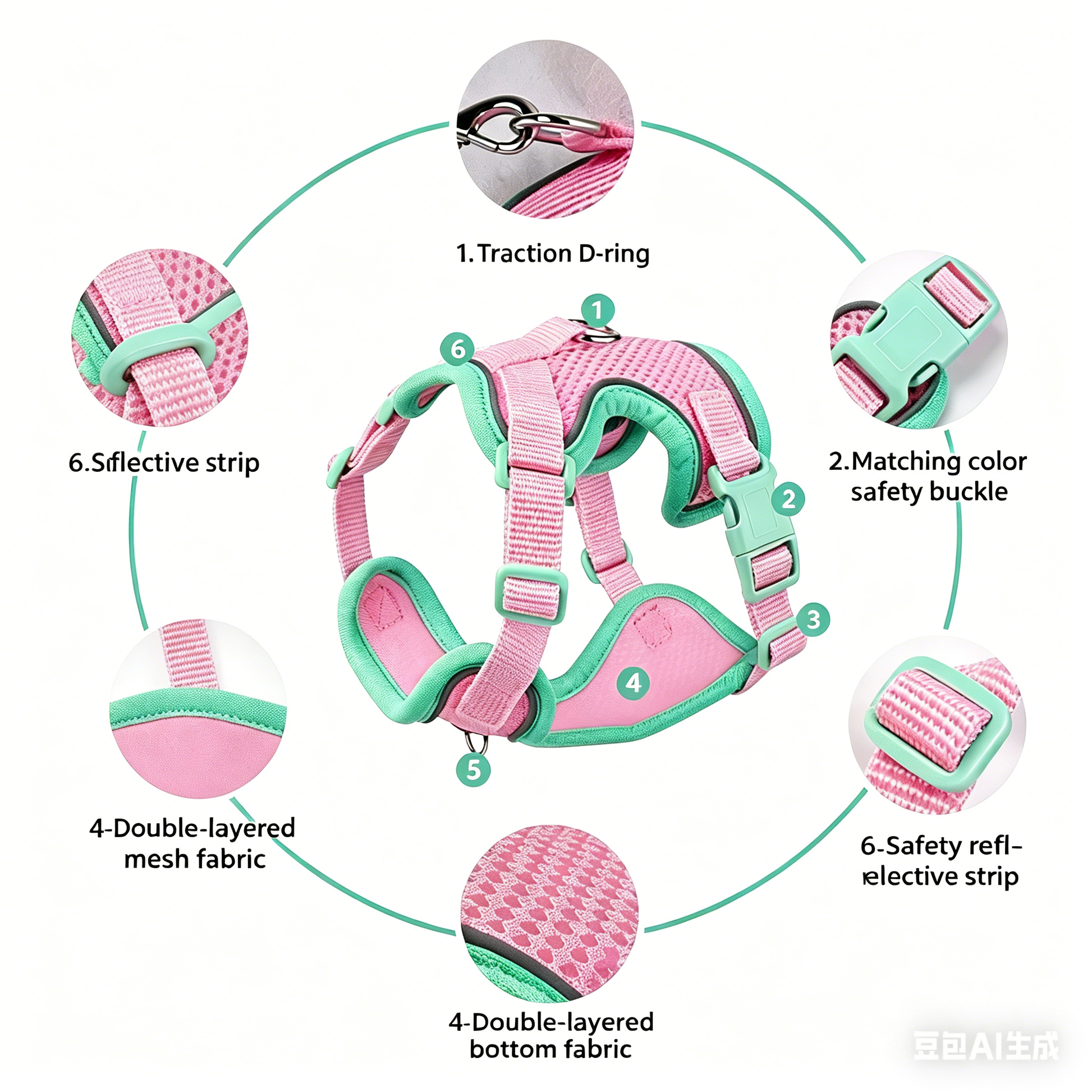 adjustable cat vest harness