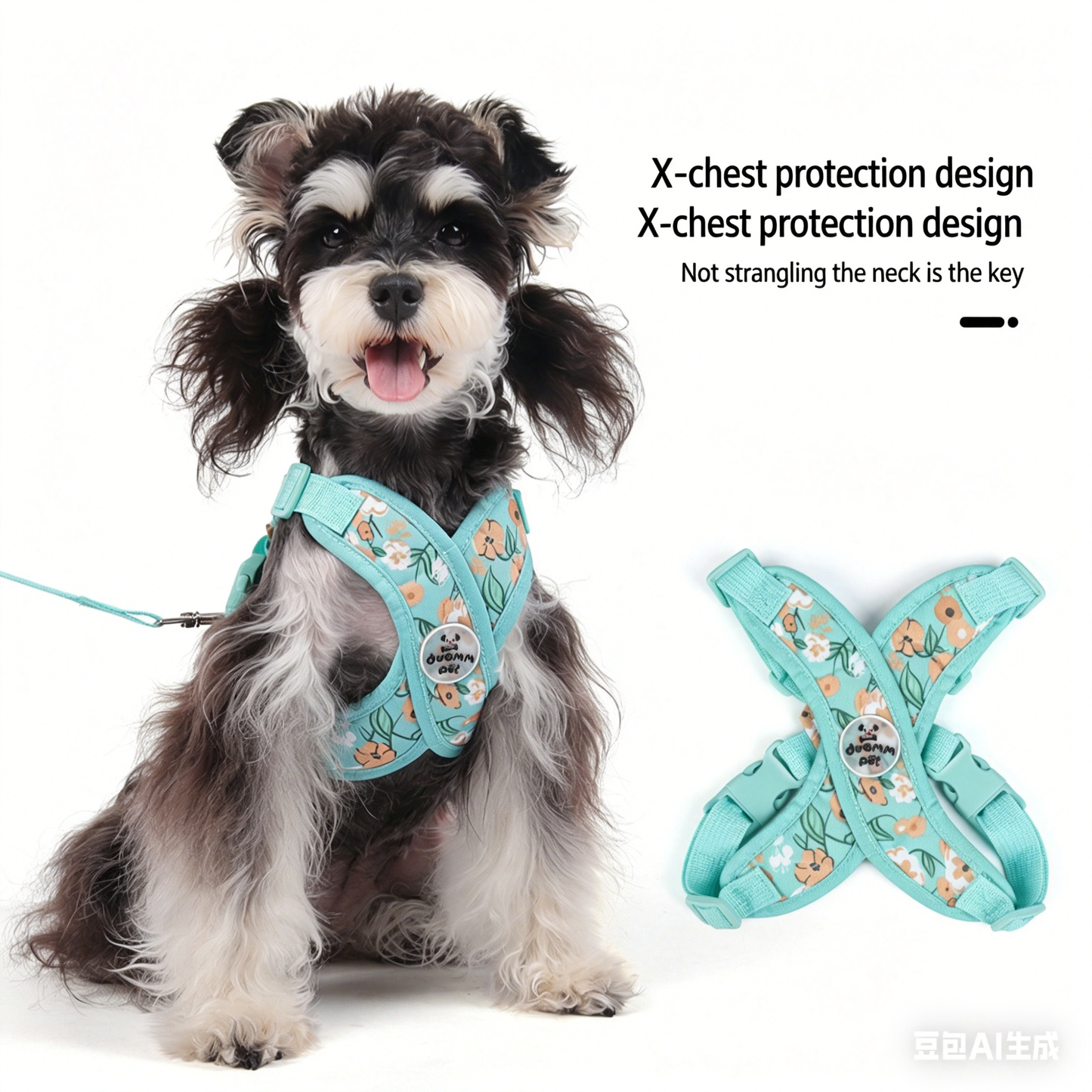 small dog floral vest harness
