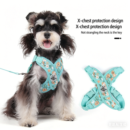 small dog floral vest harness