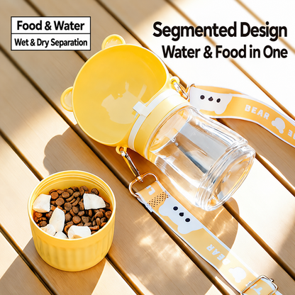 2-in-1 Portable Pet Water Bottle with Food Container