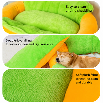 Hot Dog Plush Pet Bed