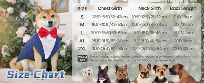 Dog Tuxedo Suit with Bow Tie – Wedding & Formal Outfit