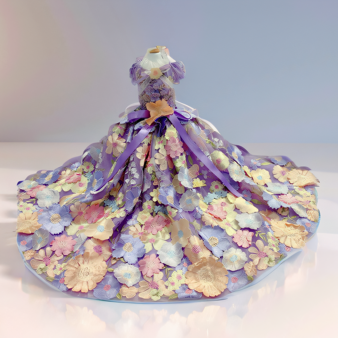 Elegant Floral Pet Dress | Luxury Dog Wedding Gown | Designer Pet Outfit