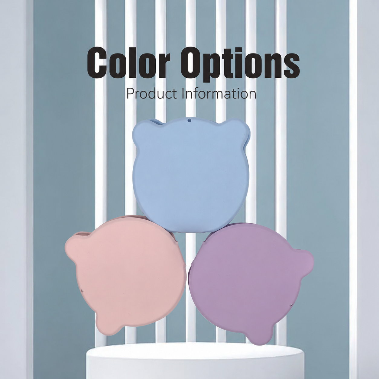 Collapsible double pet bowl color options in blue pink and purple