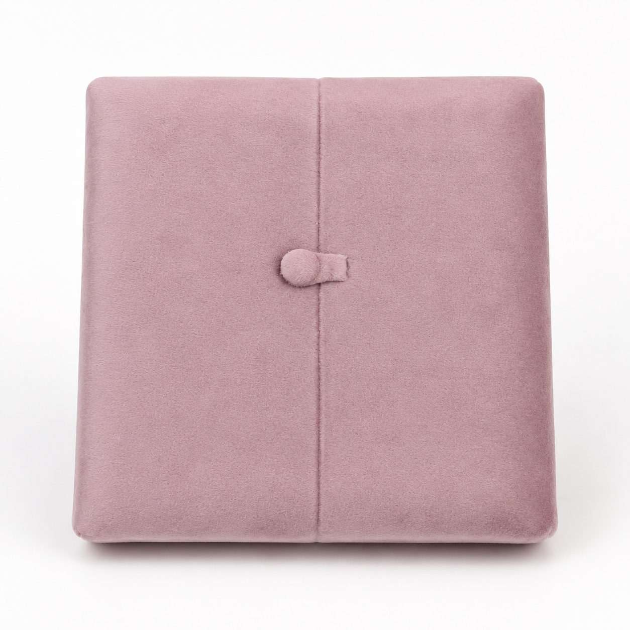 Closed pink pet necklace gift box with soft rectangular case and small front tab