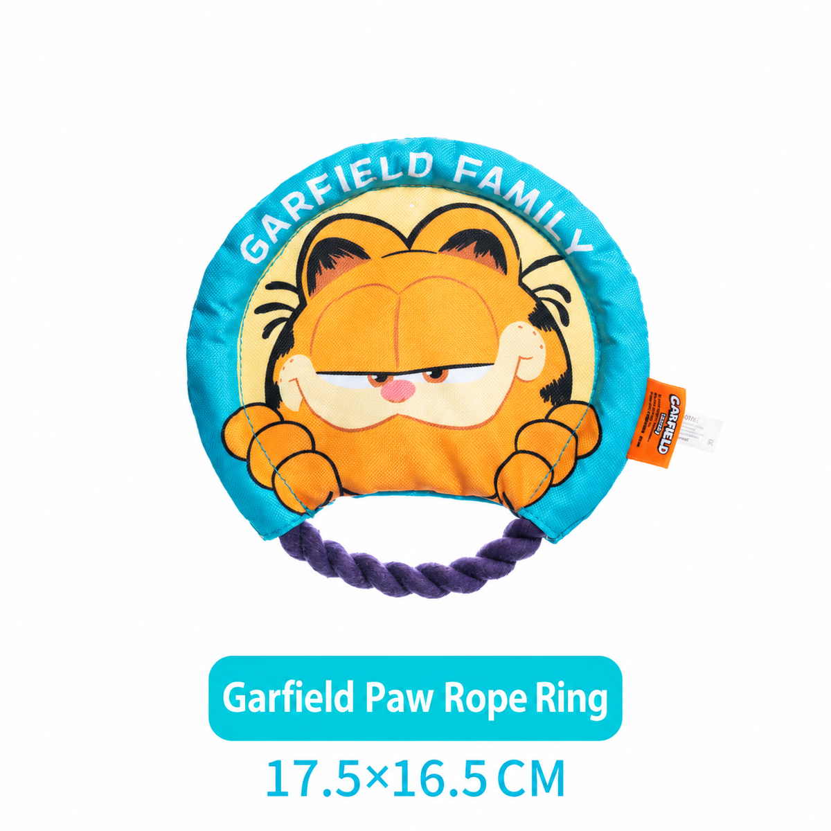 Garfield paw rope ring pet toy measuring 17.5 by 16.5 centimeters
