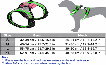 Dog Harness + Leash Sets with Rhinestones – Sparkly Bowknot & Reflective Trim