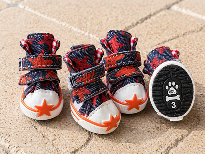 orange dog shoes stylish dog boots pet boutique
