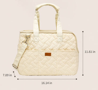 Cream Quilted Pet Carrier Bag