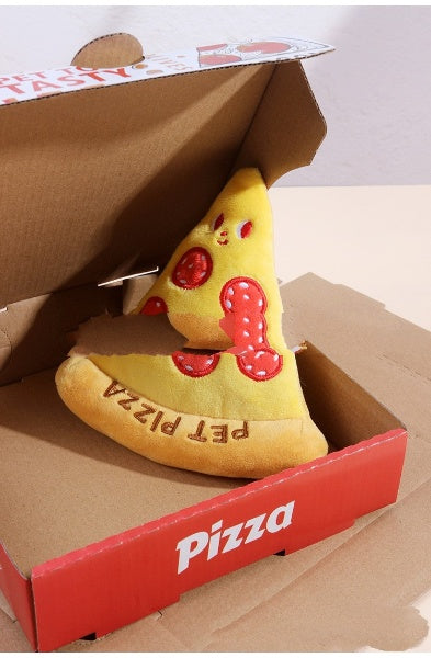 Dog toy pizza with packing box